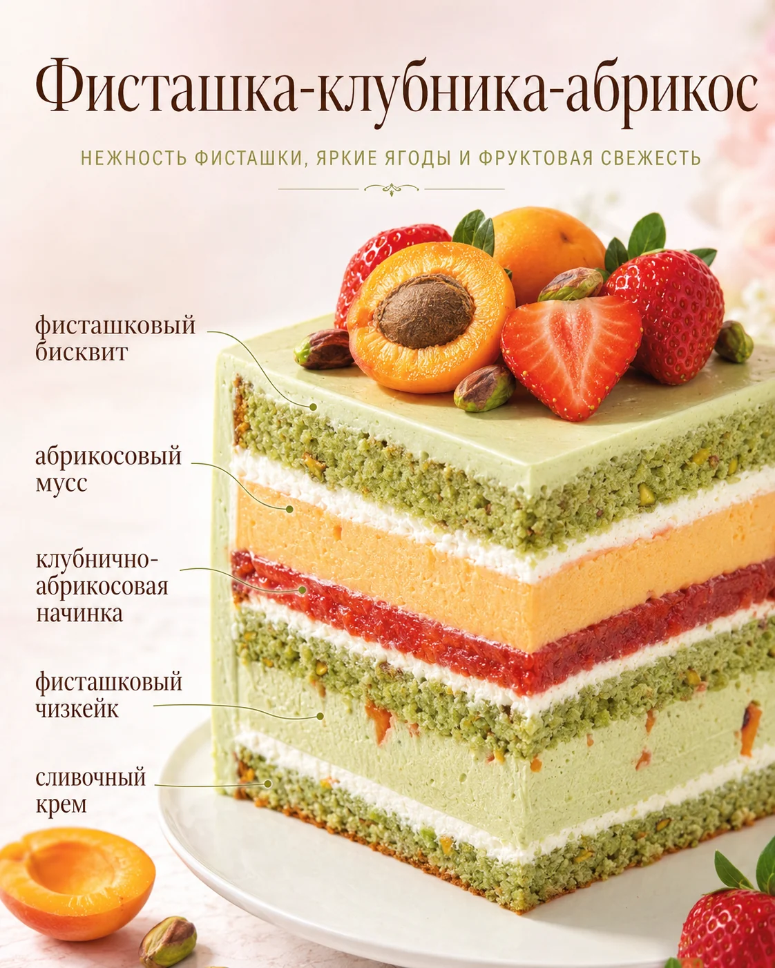 Фисташка-клубника-абрикос